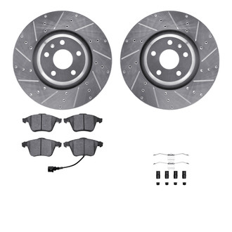 R1 Concepts® - Drilled and Slotted Front Brake Kit with Performance Sport Pads