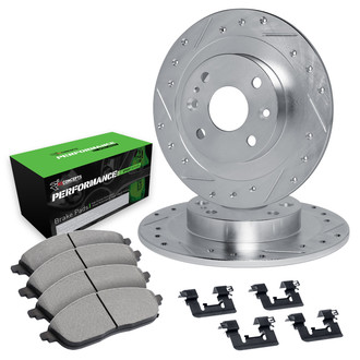 R1 Concepts® - Drilled and Slotted Brake Kit with Performance Sport Pads