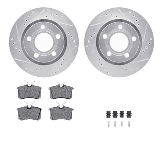 R1 Concepts® - Drilled and Slotted Rear Brake Kit with Performance Sport Pads