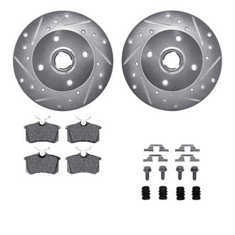 R1 Concepts® - Drilled and Slotted Rear Brake Kit with Performance Sport Pads