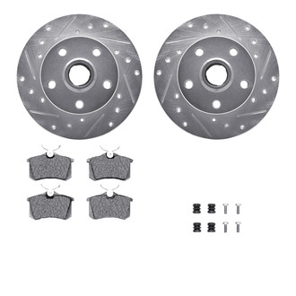 R1 Concepts® - Drilled and Slotted Rear Brake Kit with Performance Sport Pads