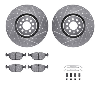 R1 Concepts® - Drilled and Slotted Front Brake Kit with Performance Sport Pads