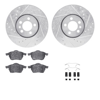 R1 Concepts® - Drilled and Slotted Front Brake Kit with Performance Sport Pads