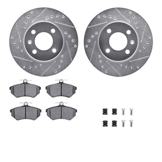 R1 Concepts® - Drilled and Slotted Front Brake Kit with Performance Sport Pads