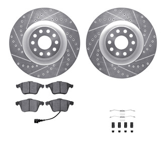 R1 Concepts® - Drilled and Slotted Front Brake Kit with Performance Sport Pads