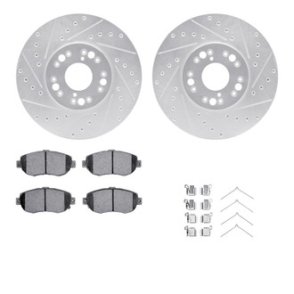 R1 Concepts® - Drilled and Slotted Front Brake Kit with Performance Sport Pads