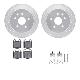 R1 Concepts® - Drilled and Slotted Rear Brake Kit with Performance Sport Pads