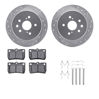 R1 Concepts® - Drilled and Slotted Rear Brake Kit with Performance Sport Pads