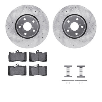 R1 Concepts® - Drilled and Slotted Front Brake Kit with Performance Sport Pads
