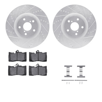 R1 Concepts® - Drilled and Slotted Front Brake Kit with Performance Sport Pads