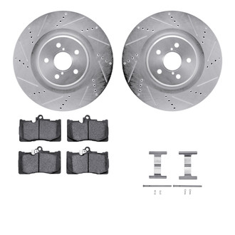 R1 Concepts® - Drilled and Slotted Front Brake Kit with Performance Sport Pads