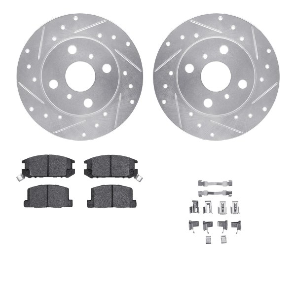  R1 Concepts® - Drilled and Slotted Rear Brake Kit with Performance Sport Pads