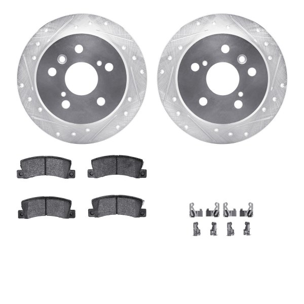  R1 Concepts® - Drilled and Slotted Rear Brake Kit with Performance Sport Pads