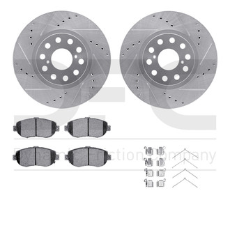 R1 Concepts® - Drilled and Slotted Front Brake Kit with Performance Sport Pads