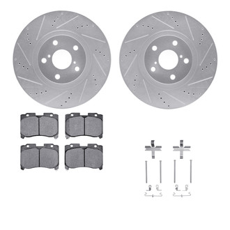 R1 Concepts® - Drilled and Slotted Front Brake Kit with Performance Sport Pads