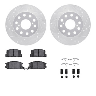 R1 Concepts® - Drilled and Slotted Rear Brake Kit with Performance Sport Pads