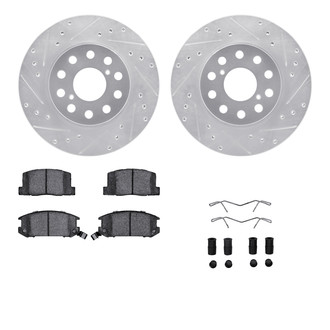 R1 Concepts® - Drilled and Slotted Rear Brake Kit with Performance Sport Pads