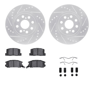 R1 Concepts® - Drilled and Slotted Rear Brake Kit with Performance Sport Pads