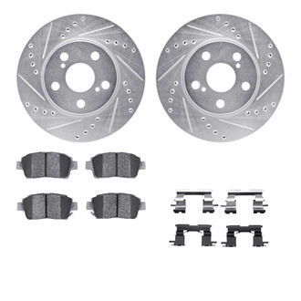 R1 Concepts® - Drilled and Slotted Front Brake Kit with Performance Sport Pads