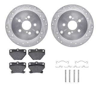 R1 Concepts® - Drilled and Slotted Rear Brake Kit with Performance Sport Pads
