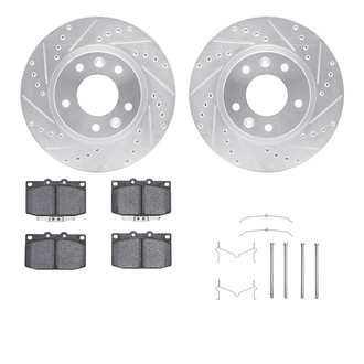 R1 Concepts® - Drilled and Slotted Front Brake Kit with Performance Sport Pads