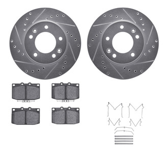 R1 Concepts® - Drilled and Slotted Front Brake Kit with Performance Sport Pads