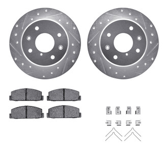 R1 Concepts® - Drilled and Slotted Rear Brake Kit with Performance Sport Pads