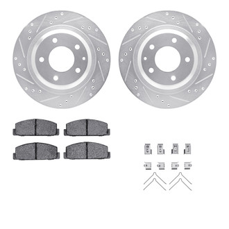 R1 Concepts® - Drilled and Slotted Rear Brake Kit with Performance Sport Pads