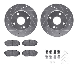 R1 Concepts® - Drilled and Slotted Front Brake Kit with Performance Sport Pads