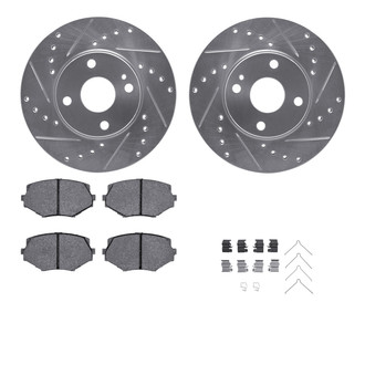R1 Concepts® - Drilled and Slotted Front Brake Kit with Performance Sport Pads