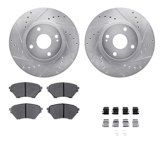 R1 Concepts® - Drilled and Slotted Front Brake Kit with Performance Sport Pads