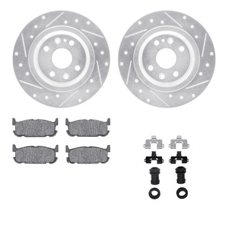 R1 Concepts® - Drilled and Slotted Rear Brake Kit with Performance Sport Pads