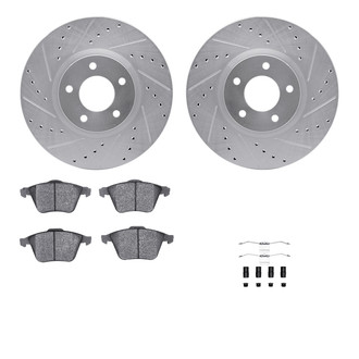 R1 Concepts® - Drilled and Slotted Front Brake Kit with Performance Sport Pads