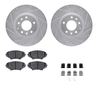 R1 Concepts® - Drilled and Slotted Front Brake Kit with Performance Sport Pads