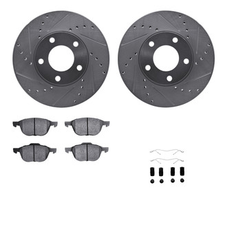 R1 Concepts® - Drilled and Slotted Front Brake Kit with Performance Sport Pads
