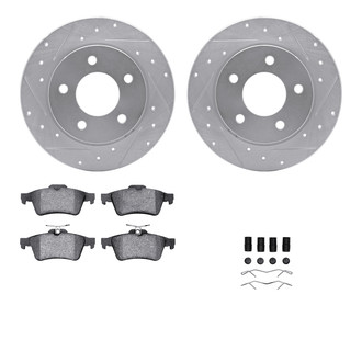 R1 Concepts® - Drilled and Slotted Rear Brake Kit with Performance Sport Pads
