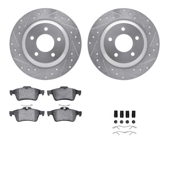 R1 Concepts® - Drilled and Slotted Rear Brake Kit with Performance Sport Pads