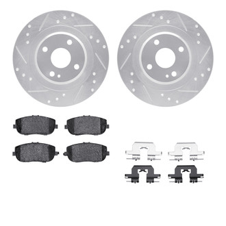R1 Concepts® - Drilled and Slotted Rear Brake Kit with Performance Sport Pads