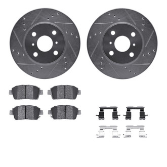 R1 Concepts® - Drilled and Slotted Front Brake Kit with Performance Sport Pads