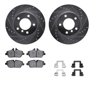 R1 Concepts® - Drilled and Slotted Front Brake Kit with Performance Sport Pads