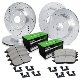 R1 Concepts® - Drilled and Slotted Brake Kit with Performance Sport Pads