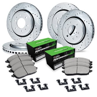 R1 Concepts® - Drilled and Slotted Brake Kit with Performance Sport Pads