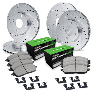 R1 Concepts® - Drilled and Slotted Brake Kit with Performance Sport Pads