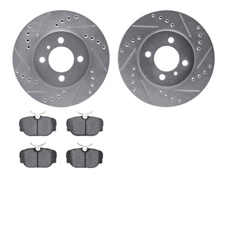 R1 Concepts® - Drilled and Slotted Front Brake Kit with Performance Sport Pads