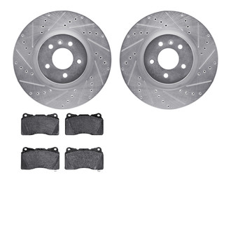 R1 Concepts® - Drilled and Slotted Front Brake Kit with Performance Sport Pads