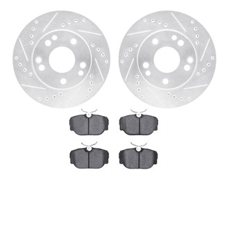 R1 Concepts® - Drilled and Slotted Front Brake Kit with Performance Sport Pads