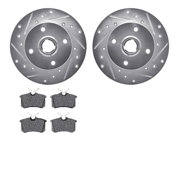  R1 Concepts® - Drilled and Slotted Rear Brake Kit with Performance Sport Pads