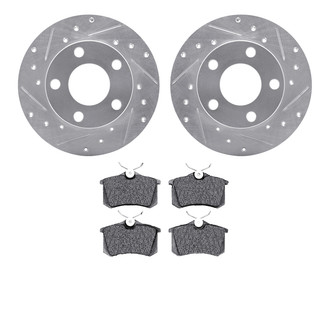 R1 Concepts® - Drilled and Slotted Rear Brake Kit with Performance Sport Pads