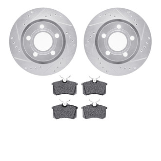 R1 Concepts® - Drilled and Slotted Rear Brake Kit with Performance Sport Pads