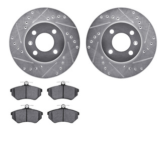 R1 Concepts® - Drilled and Slotted Front Brake Kit with Performance Sport Pads
